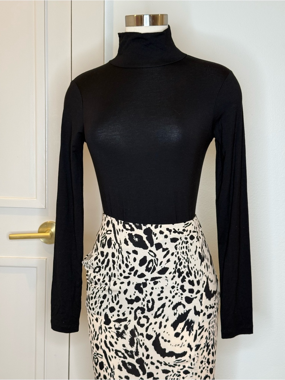 Black Turtleneck Long Sleeve Top